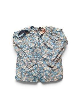 Lily Rose Blue and Pink Floral Peasant Blouse